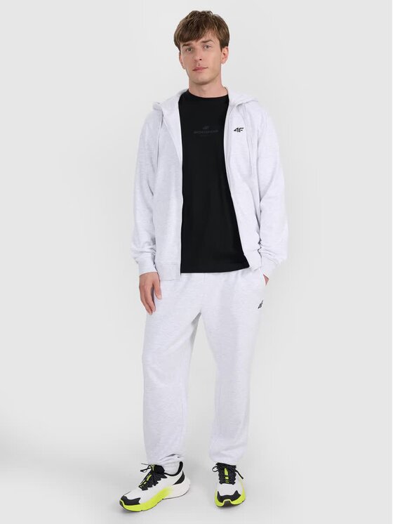 4F 4F Μπλούζα 4FWMM00TSWSM1768 Ανοιχτό γκρι Regular Fit