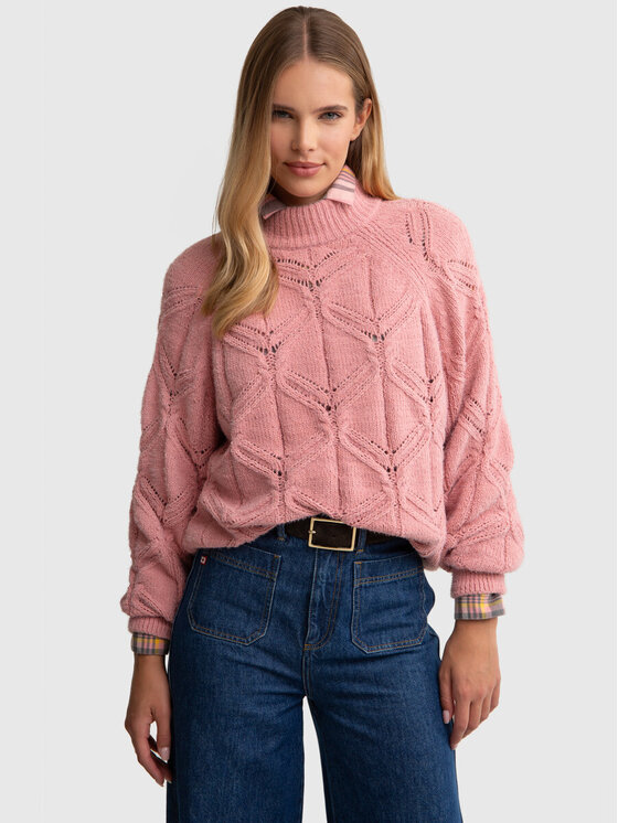 BIG STAR BIG STAR Sweter ALILIA_600_160 Różowy Classic Fit