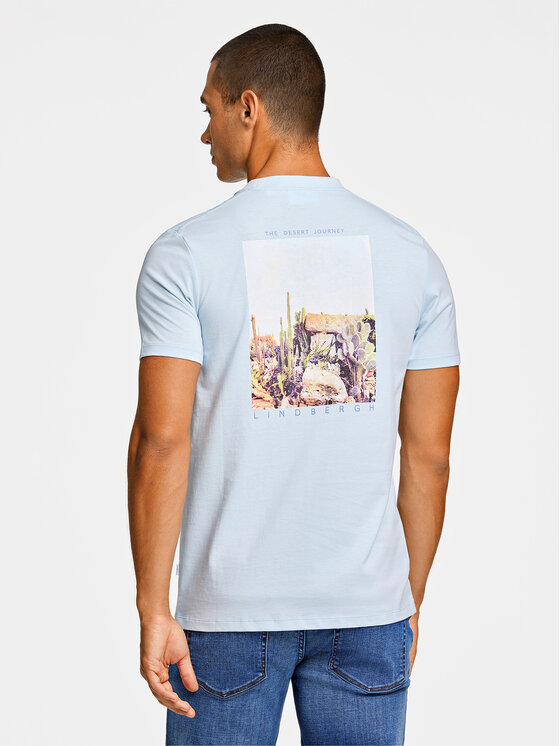 Lindbergh Lindbergh T-Shirt 30-400267 Světle modrá Relaxed Fit