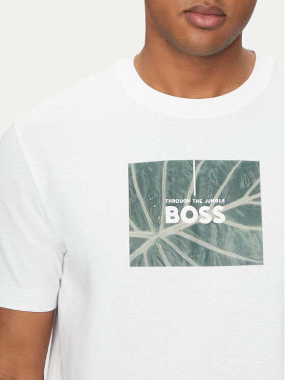 BOSS BOSS T-särk Injungle 50535112 Valge Regular Fit