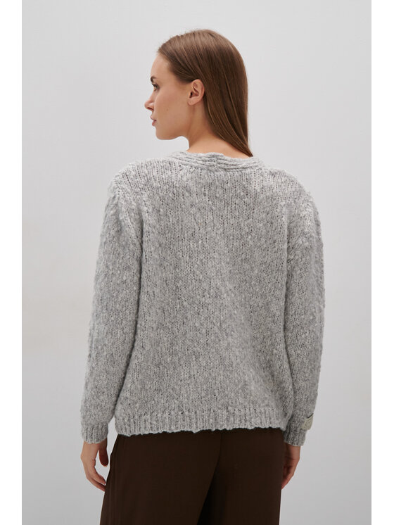 Fobya Fobya Kardigan F2058 Szary Basic Fit