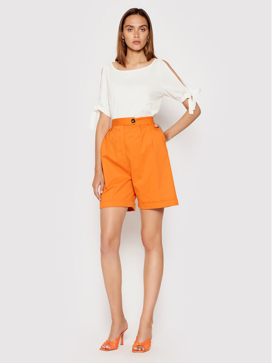 Pantaloncini di tessuto D192BNP Arancione Relaxed