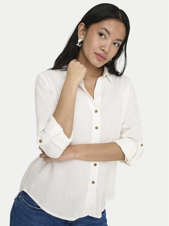 ONLY ONLY Hemd Goa 15363991 Weiß Loose Fit