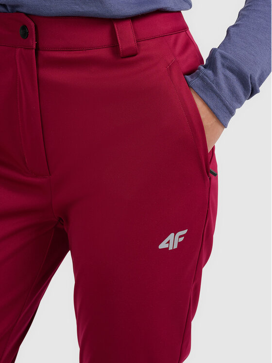 4F 4F Spodnie outdoor HALNY Bordowy Slim Fit