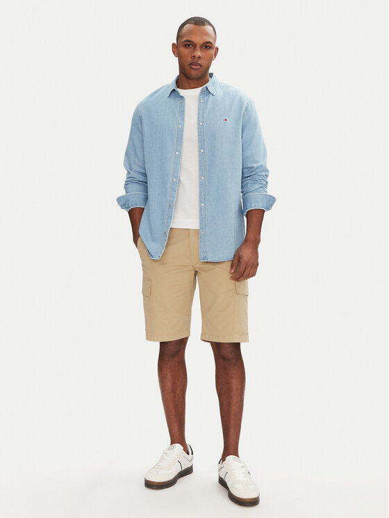 Tommy Jeans Tommy Jeans Шорти от плат Scanton DM0DM21949 Бежов Regular Fit