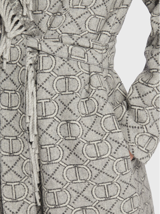 TWINSET TWINSET Вълнено палто 222TT2290 Сив Regular Fit