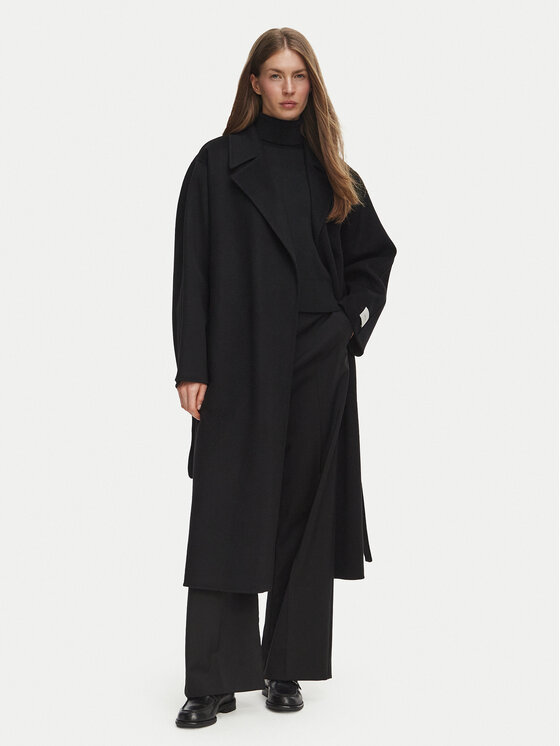Calvin Klein Calvin Klein Wollmantel Hero LV040WL571 Schwarz Regular Fit