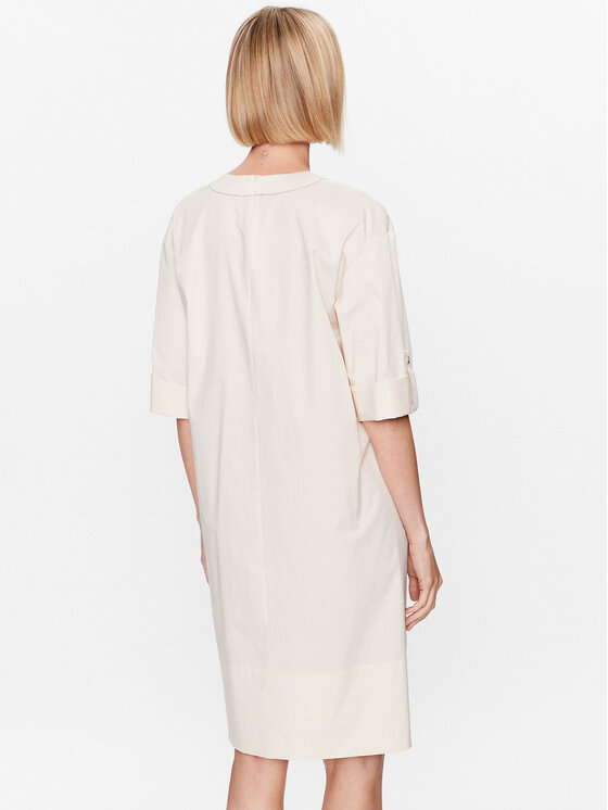 Peserico Peserico Vestito da giorno S02878 Écru Relaxed Fit