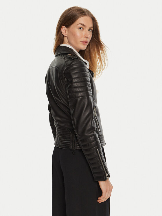 Serge Pariente Serge Pariente Lederjacke Hipster Girl Schwarz Regular Fit