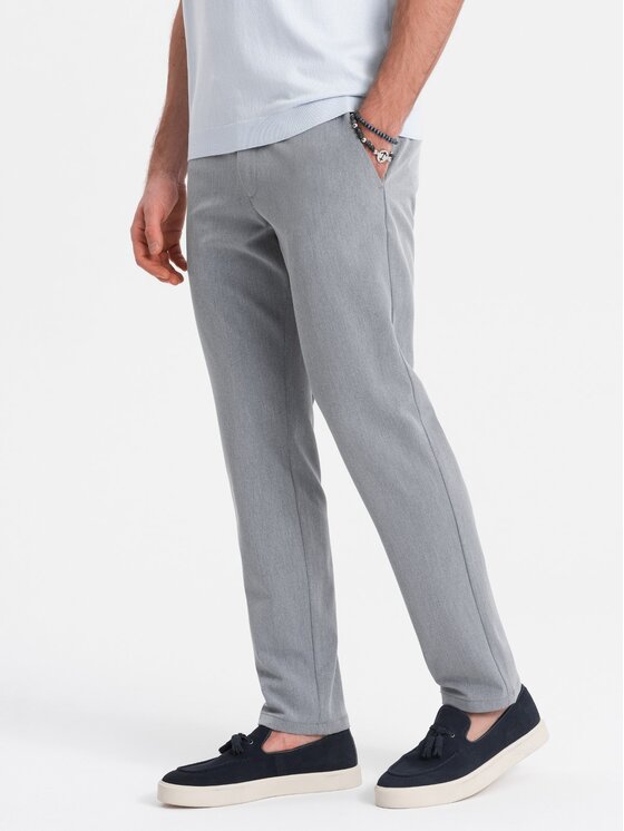 Ombre Ombre Chino kalhoty OM-PACP-0191 Šedá Regular Fit