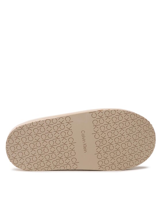Calvin Klein Calvin Klein Papuče Slipper Flatform Mule W/Hdw-Jq HW0HW01281 Béžová