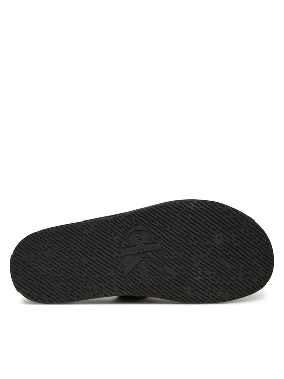 Calvin Klein Jeans Calvin Klein Jeans Şlapi Flat Molded Doublebar Sandal Lth YM0YM01226 Negru