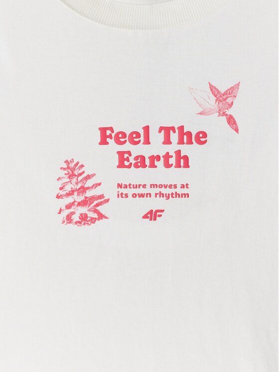 4F 4F T-Shirt CAMP Biały Regular Fit