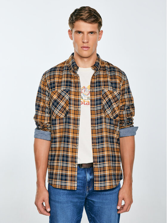 BIG STAR BIG STAR Koszula KOLISAR Granatowy Basic Fit