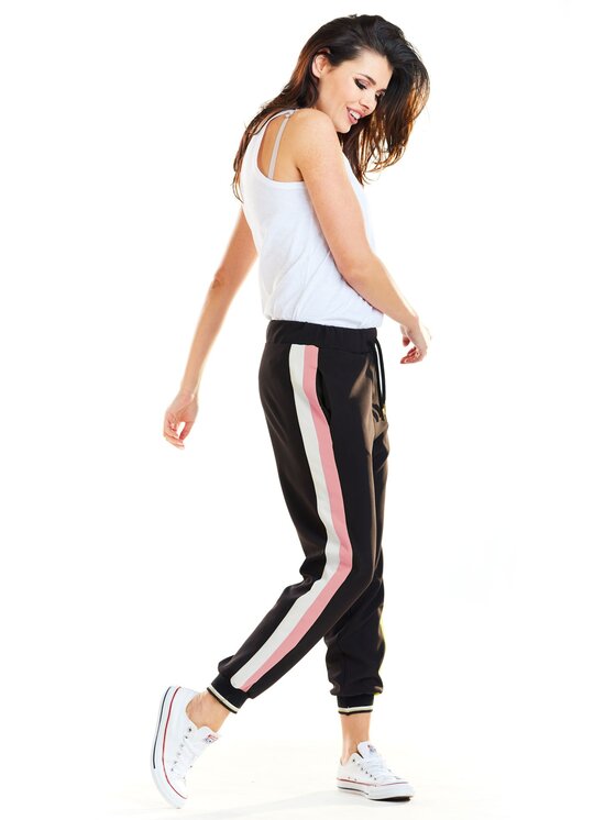 Awama Awama Spodnie damskie A266 Różowy Basic Fit