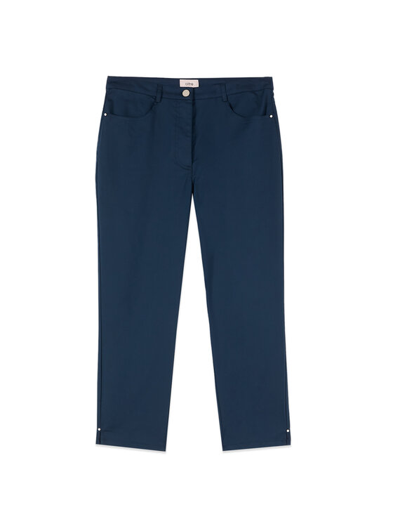 Oltre Oltre Spodnie materiałowe P737R009311N034 Niebieski Cropp Fit