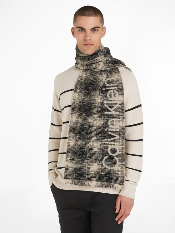 Calvin Klein Calvin Klein Šal Check Scarf K50K510989 Črna