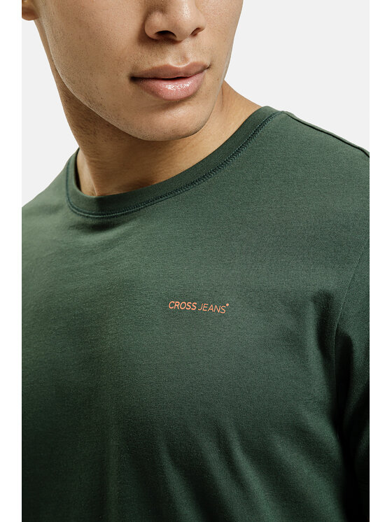 Cross Jeans Cross Jeans T-Shirt 16134-027 Zielony Regular Fit