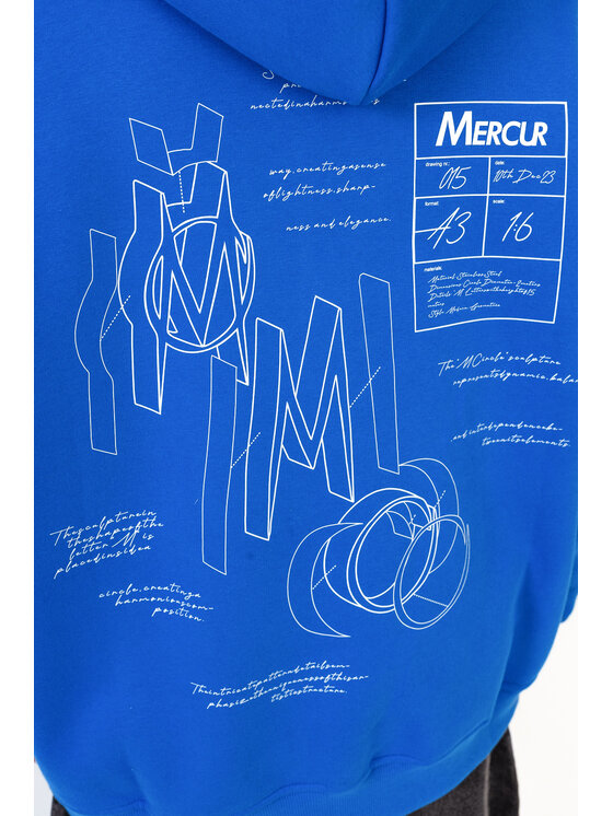 Mercur Mercur Bluza Blueprint Niebieski Comfort Fit