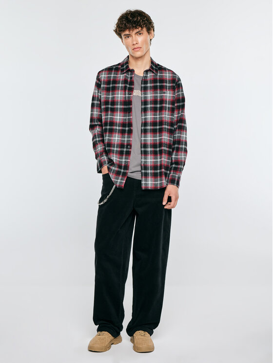 BIG STAR BIG STAR Koszula FLANES Szary Basic Fit