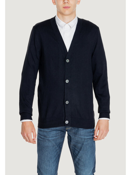 Jack&Jones Jack&Jones Πουλόβερ JJEEMIL KNIT BUTTON CARDIGAN NOOS Μαύρο To Fit
