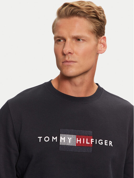 Tommy Hilfiger Tommy Hilfiger Bluza MW0MW35541 Granatowy Regular Fit