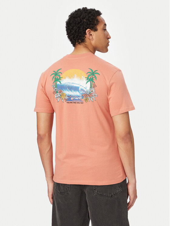 Quiksilver Tricou EV Barrel Paradise EQYZT08285 Roz deschis Regular Fit