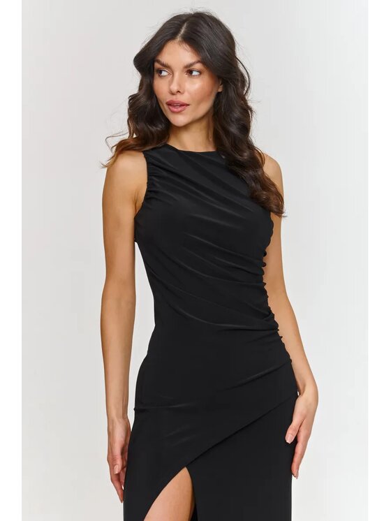 Makadamia Makadamia Sukienka koktajlowa m880 Czarny Fitted Fit