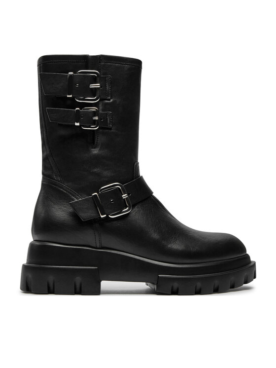 AGL Členková obuv Chunky Biker D756589PGKD0711013 Čierna