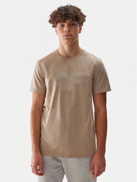 4F Tricou 4FWSS24TTSHM1155 Bej Regular Fit