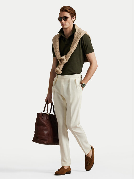 Polo Ralph Lauren Polo Ralph Lauren Polo 710680784197 Zielony Custom Slim Fit