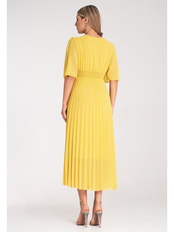 FIGL FIGL Koktejlové šaty M1124 Žltá Feminine Fit