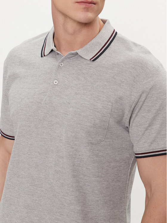 Brave Soul Brave Soul Polo MPS-149COSMO Szary Straight Fit