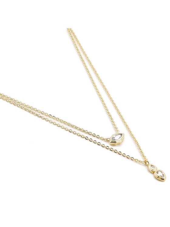Luv AJ Luv AJ Набір з 2 ланцюжків Stellar Bezel Charm Necklace Set HOL22-N-SBCN-G Золотий