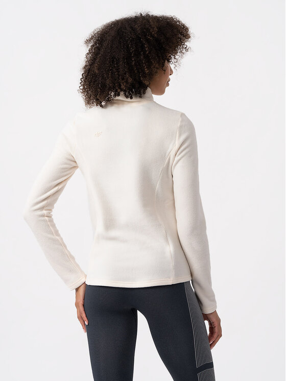 4F 4F Lenjerie de corp termoactivă partea de sus 4FAW23UFLEF031 Écru Slim Fit