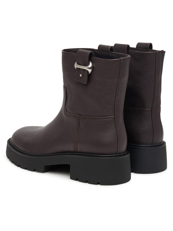 Calvin Klein Calvin Klein Stiefeletten Chunky Ankle Boot Lth Hdw HW0HW03202 Dunkelbraun