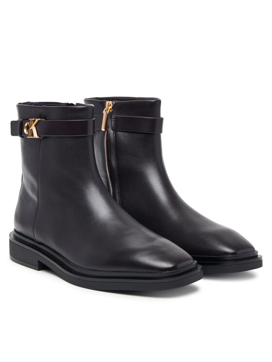 Calvin Klein Calvin Klein Μποτάκια Square Ankle Boot Lth Mg Hdw HW0HW03186 Σκούρο καφέ
