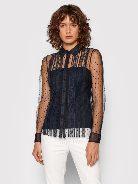 Red Valentino Red Valentino Πουκάμισο WR0AB03Z Μαύρο Regular Fit