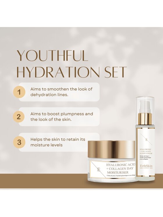 Erthskin London Erthskin London Krem na dzień z kwasem hialuronowym i kolagenem + Serum z kwasem hialuronowym i kolagenem Krem na dzień
