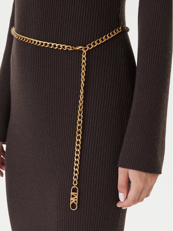 MICHAEL Michael Kors MICHAEL Michael Kors Úpletové šaty MF5835G4VR Hnědá Slim Fit