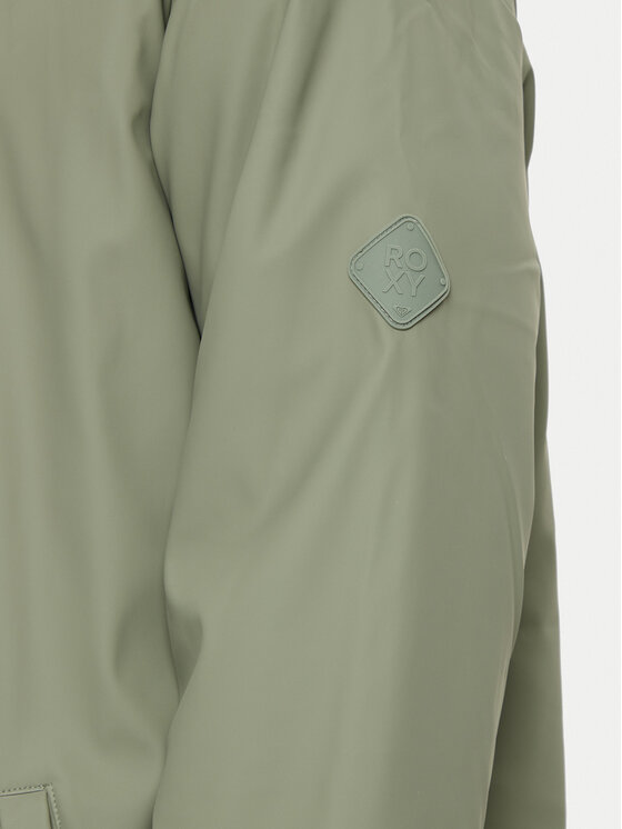 Roxy Roxy Neperšlampanti striukė Rain Road ERJJK03608 Žalia Regular Fit