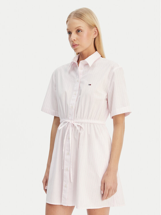Tommy Jeans Tommy Jeans Haljina košulja DW0DW20617 Ružičasta Regular Fit