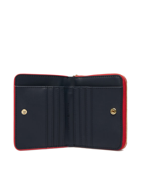 Tommy Hilfiger Tommy Hilfiger Portfel Th Icon Med Za W/Flap AW0AW18475 Czerwony