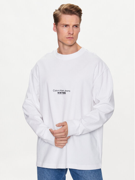 Calvin Klein Jeans Calvin Klein Jeans Džemperis J30J323098 Balta Regular Fit