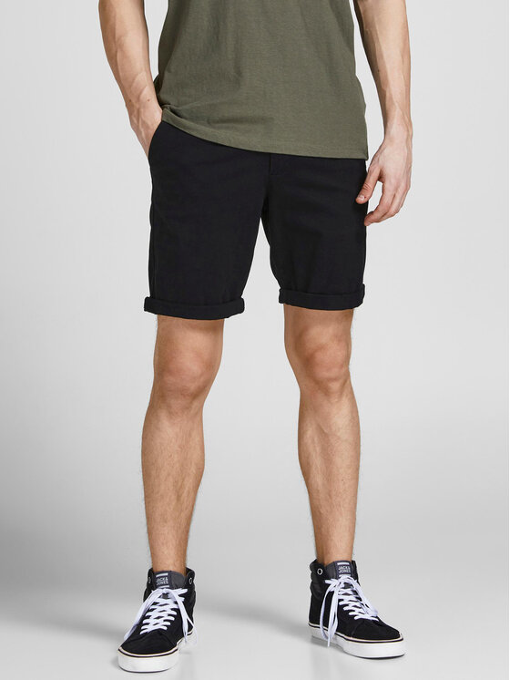 Jack & Jones Jack & Jones Pantalon scurți din material Dave 12182549 Negru Regular Fit