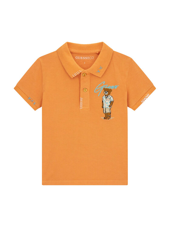 Guess Guess Polo N6GP01 K9WF4 Pomarańczowy Regular Fit