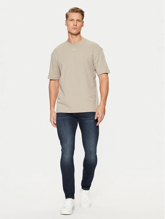 Calvin Klein Calvin Klein T-särk Nano Logo Interlock T-Shirt K10K112487 Beež Regular Fit