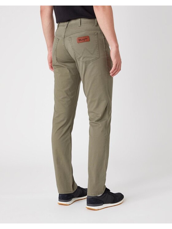 Wrangler Wrangler Pantaloni di tessuto TEXAS SLIM Verde Slim Fit