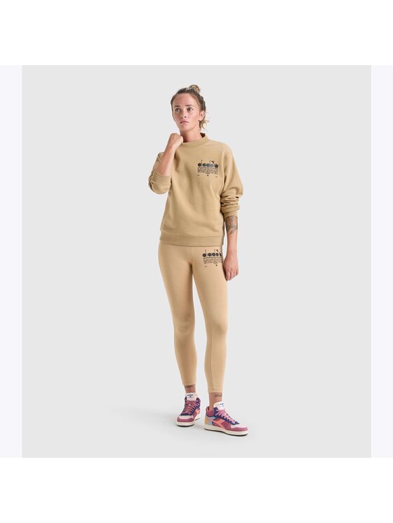 Diadora Diadora Bluza L. SWEATSHIRT CREW MANIFESTO Beżowy Regular Fit
