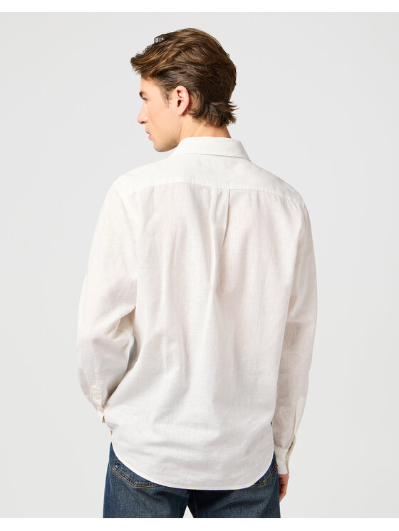 Wrangler Wrangler Koszula 112362907 1 PKT SHIRT WHITE Biały Regular Fit